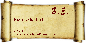 Bezerédy Emil névjegykártya